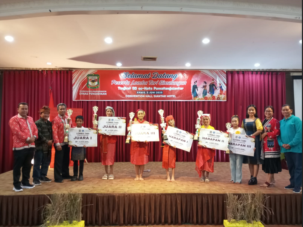 Diikuti 35 Peserta, UPTD SDN 124386 Juara I Lomba Tari Simalungun Tingkat SD